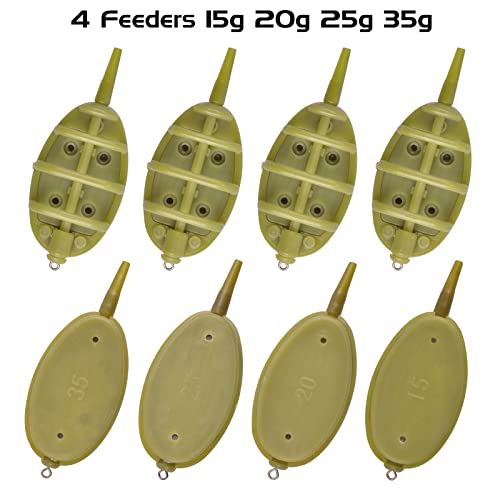 Carp Fishing Method Feeders Set 4Pcs Inline Method Feeders With 1Pcs Quick Release Mould Carp Fishing Tackle Bait Holder Tool #TOP1