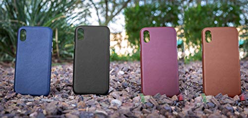 Genuine Cowhide Burgundy Leather Cell Phone Case For Iphone X & Xs #TOP6