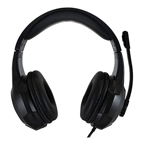 Qpad QH-25 Multiplattform Gaming Headset Stereo und 7.1, Kopfhörer mit LED Beleuchtung, Schwarz