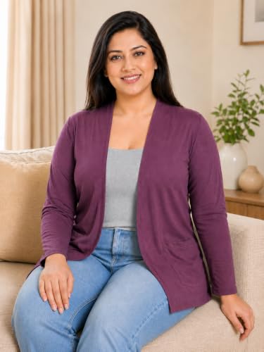 Image of In Love Women's Solid Open Front Shrug with Pockets