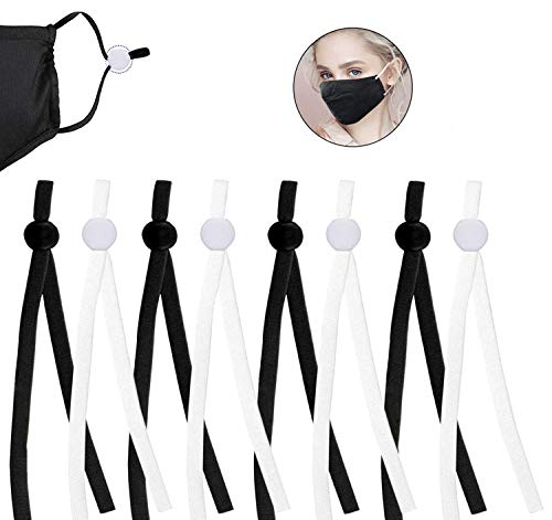 110PCS Elastic Bands with Adjustable Buckle, Elastic for Masks, 1/4 inch Elastic for Sewing, High Stretch Elastic String Bands, Thread Rope for DIY Mask Lanyard, Clothes Garment Sewing Making Supplies