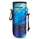 Water Bottle Carrier,Insulated Neoprene Water Gym Travel Bottle Holder Bag Protector Sleeve Case Pouch Cover 0.6L or 0.75L, Great for Stainless Steel and Plastic Bottles (Blue Star)