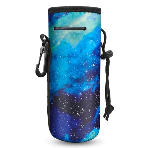 ALEIFLE Water Bottle Carrier,Insulated Neoprene Water Gym Travel bottle Holder Bag Protector Sleeve Case Pouch Cover 0.6L or 0.75L, Great for Stainless Steel and Plastic Bottles (BLUE STAR)
