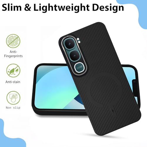Image of LIRAMARK Rugged Carbon Fibre TPU Armor Silicone Back Cover Case for Vivo Y31 5G