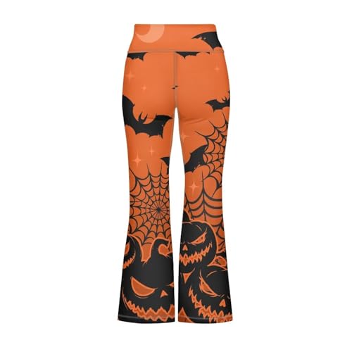 Image of Girls Leggings Floral Print High-Waisted Flared Pants 5-14 Years