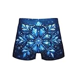 HJKTVDRQ Blue Christmas Snowflake Print Men'S Boxer Briefs,Comfortable Boxer Briefs,Perfect Choice For Men'S Fashion