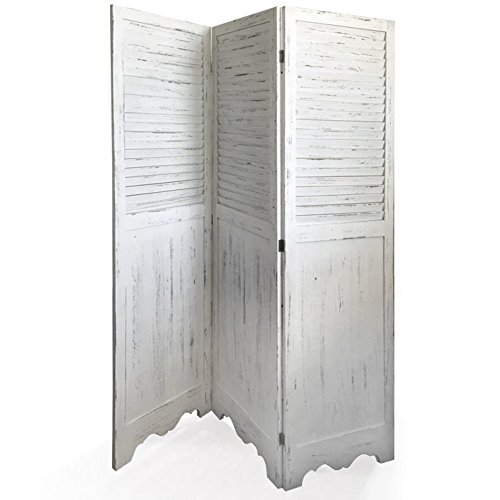 VERDELOOK - Biombo de madera, de estilo shabby chic, con 3 batientes
