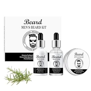 Beard Grooming Kit For Men-Beard Growth Kit-Beard Kit With Beard Shampoo,Beard Growth Oil,Beard Balm-Gift Sets For Men-Beard Care Kit For Men-Birthday Gifts For Him/Dad/Husband/Boyfriend
