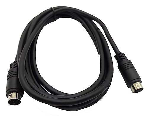 Traovien S-Video Mini-DIN 9-Pin Male to Male Audio Cable for TV Receiver Monitor Projector Audio and Video Receiver etc (Mini 9Pin Male to Male 6.6Ft/2m)