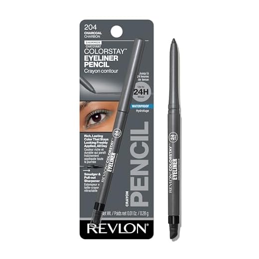 REVLON ColorStay Pencil Waterproof Eyeliner, 204 Charcoal, 0.01 oz