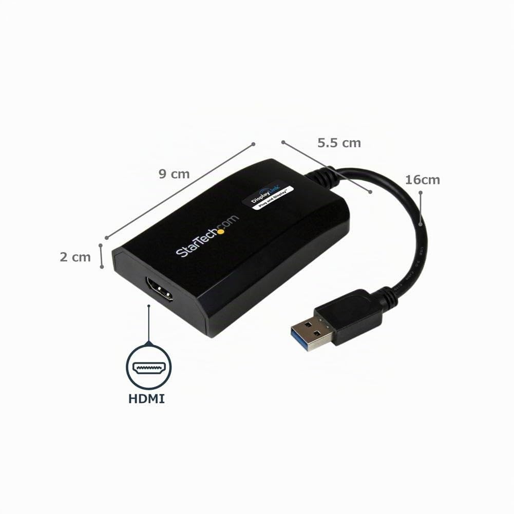 StarTech USB 3.0 auf HDMI Adapter - DisplayLink zertifiziert - 1080p (1920x1200) - USB-A auf HDMI Display Adapter Konverter für Monitor - Externe Monitor Grafikkarte - Windows / Mac