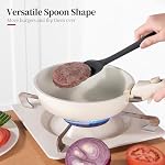 Heat Resistant Silicone Spatula Set of 3, Luxiwise 600ºF High Temp Baking Scraper Cooking Utensils Non-Stick BPA-Free for Seamless Mixing, Folding, Scraping with Rubber Kitchen Essentials (Black) - Image 6