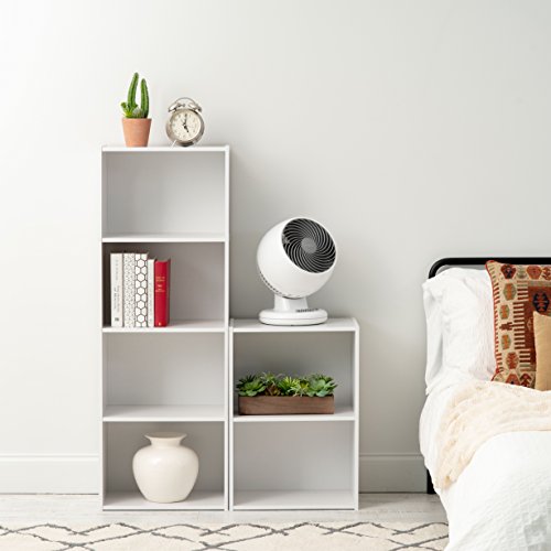 image for IRIS USA 2-Tier Open Cubby Storage Shelf, Small Sturdy Storage Bookshe