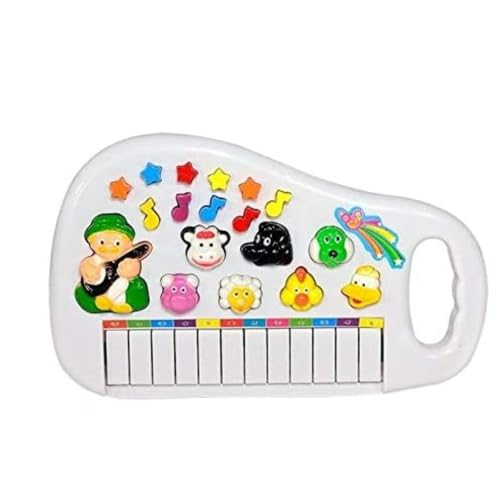 Pianinho Teclado Musical Infantil Educativo Fazendinha com Sons de Animais e Luzes Interativas