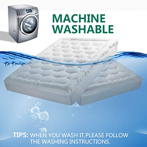 Cohome Mattress Topper King 1300 Gsm Extra Thick Cooling Mattress Pad 400Tc Cotton Top Plush Down Alternative Fill Pillow Top Mattress Cover With 8-21 Inch Deep Pocket (78X80 Inches, White-Luxury) #TOP4