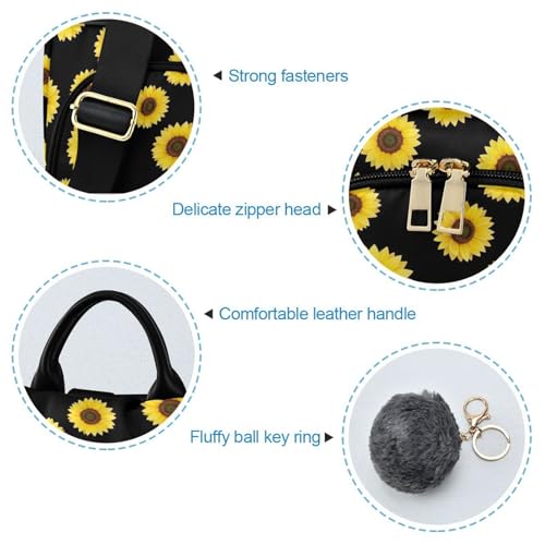 Sac à dos polyester imprimé tournesol durable et sécurisé