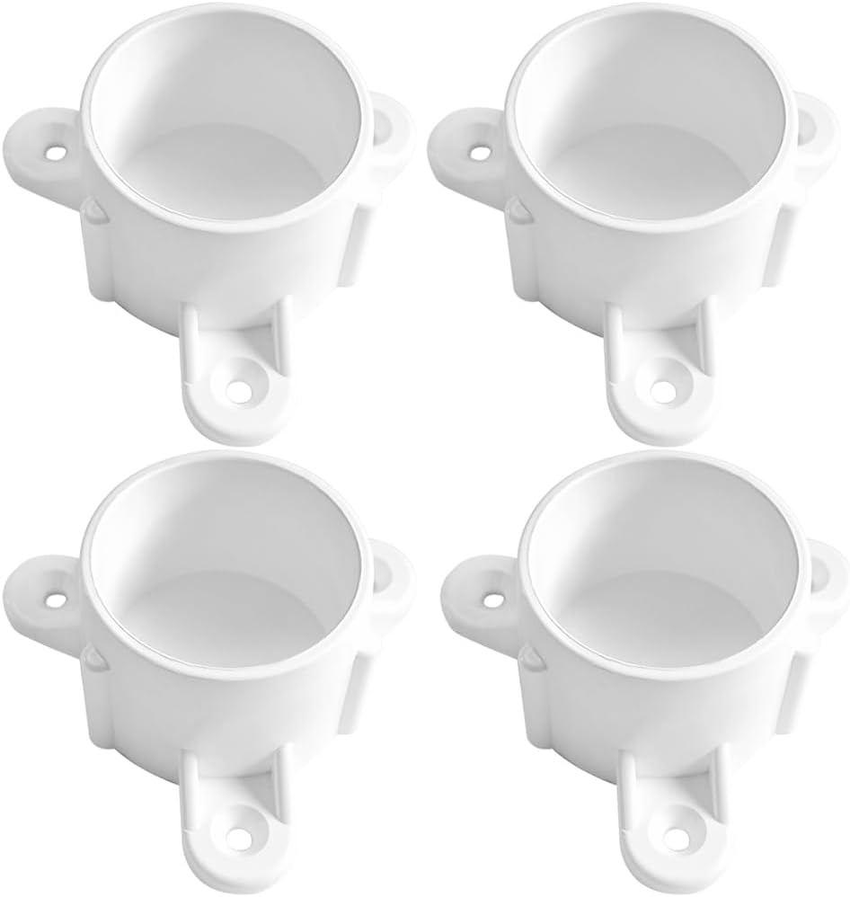 2" PVC Table Leg Cap Fittings, Furniture Grade Rod Holder Projects Flange for Schedule 40 Pipe, Support Feet for Building Furniture Greenhouse Shed Table, No Screws (Pack of 4)