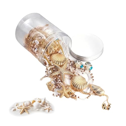 RRCJXLQDSF Ocean Mystery Jewelry Jar, Boho Style Surprise Box Mystery Jars Full of Jewelry (Necklace, Bracelets, Earrings, Rings) Romance From The Ocean Accessories for Women (10 Random Pieces)