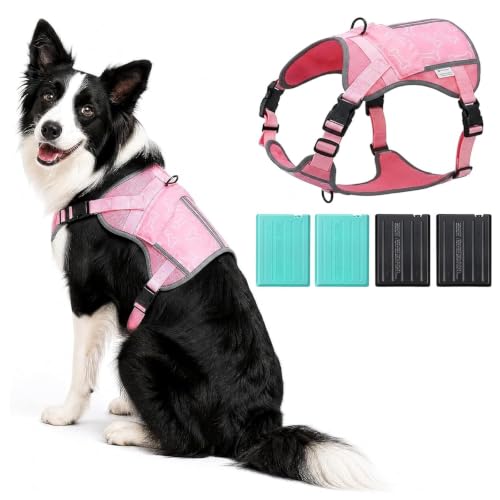 SAVIOR COOL Dog Cooling Vest Harness 4 PCM Ice Packs Up to 3+ Hours
