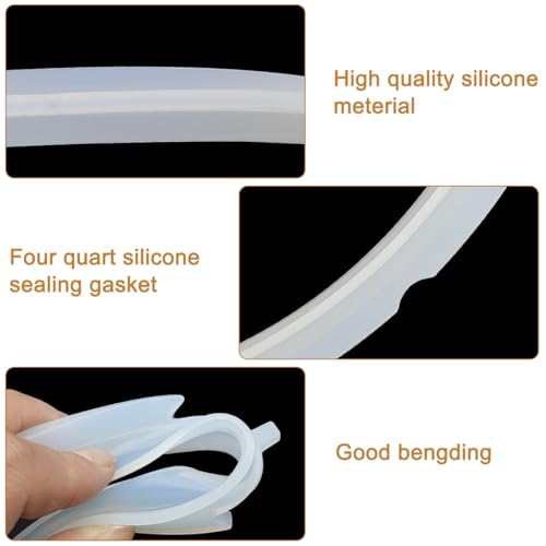 CKANDAY Sealing Ring for Instant Pot Mini 3 Qt, 2 Count, Inner Pot Seal Ring, Replacement Silicone Gasket Seal Rings for 3 Quart Electric Pressure Cooker Accessories Parts, Clear - Image 3