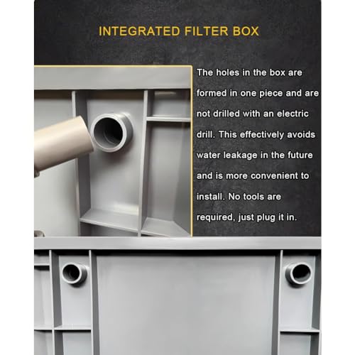 Filtro per Acquario, Kit Filtro per Acquario di Grandi Dimensioni per stagni e acquari - Scatola Filtro Esterna multistadio, purificazione dell'ossigeno, Nessuna Pompa Richiesta, Set complet