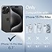 JETech Ultra Slim Case for iPhone 15 Pro Max 6.7-Inch, Camera Lens Cover, Lightweight Matte Finish PP Hard Minimalist Case, Support Wireless Charging (Black Titanium)