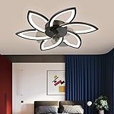 【Diseño moderno】: la combinación de ventilador y luz de techo tiene una apariencia simple, creativa y artística, muy tridimensional, adecuada para la decoración de cualquier escena. Te permite experimentar la frescura del verano y la iluminación suave al mismo tiempo. La fuente de luz no tiene parpadeo, ni deslumbramiento, mejor protege tus ojos.