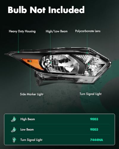 Image of SCITOO Headlight Assembly Fits For Honda HR-V 2016-2018 headlamp in Black Housing Amber Reflector Clear Lens | Fit 2016-2018 for Honda HR-V Headlights | Driver & Passenger Side | Black Housing Amber | OE#33150T7SA01 33100T7SA01