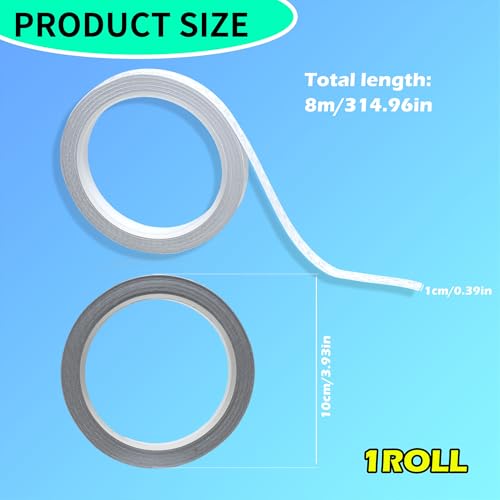 8M White Reflective Tape for Vehicles Bikes Helmets Clothing, Reflective Stickers Roll Security Marking Reflective Tape Waterproof Adhesive Reflective Tape Outdoor Safety Warning Tape