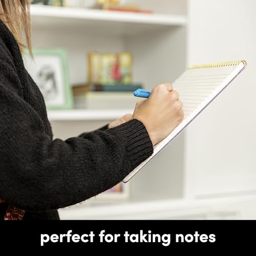 PAPERAGE Top Bound Spiral Notebook, 3 Pack, Lined Notepad, (Light Grey/Navy/Sage Green), 70 Sheets (140 Pages) Per Notebook, Wide/Legal Ruled, 8.5 inches x 11 inches - Thumbnail 7