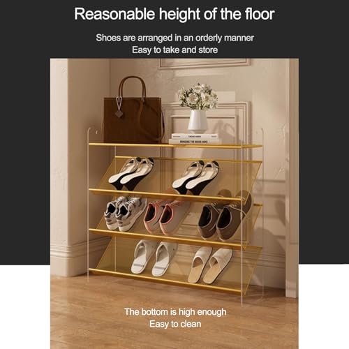 Étagère à chaussures verticale dorée de 75 x 79 cm pour entrée chic - 4