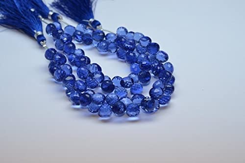 Quartz tanzanite bleu briolette sans imperfection pour bijou durable