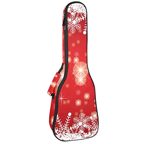 Sac à dos pour ukulélé de concert et soprano rembourré 10 mm motif de Noël Blanc Neige