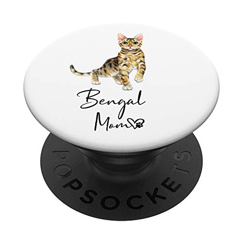 BENGAL MOM Mamá madre mamaíta de Gato ABISINIO Regalo PopSockets PopGrip: Agarre intercambiable para Teléfonos y Tabletas