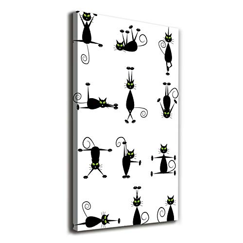 Tirages sur toile animaux 60x120 avec grand chat noir tableau decoration murale salon Tulup