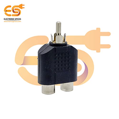 Image of Electronic Spices Single RCA Male to 2 RCA Female Dual Splitter Interface Audio Connector Pack of 20pcs
