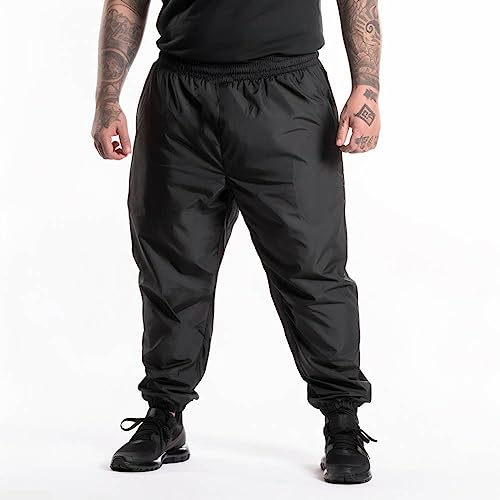 Calça Jogger Plus Size Esportiva Masculina Tactel Com Elastano Preta Tamanhos Grande Tamanho:G3