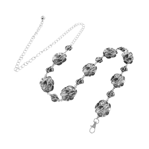 Chaîne de cheville et taille métallique ajustable à fleurs pour robe et jean pour femme