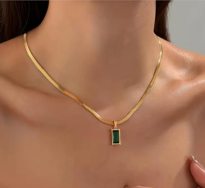 Image of Necklace Set For Women Stylish | Anti Tarnish Waterproof Stainless Steel Chain Pendant Necklaces Jewelry for Love | Gold Plated Jewellery Accessories for Woman & Girls | Birthday Gift for Wife & Girlfriend