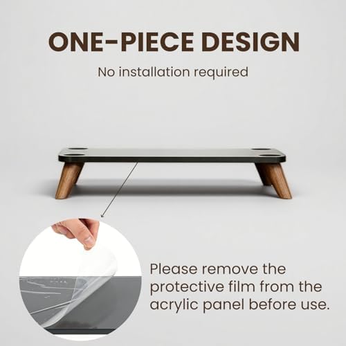 Zononoca Walnut Speaker Stand for Marshall Stanmore III, Acrylic Desktop Speaker Riser Compatible with Marshall Stanmore 3 - 3
