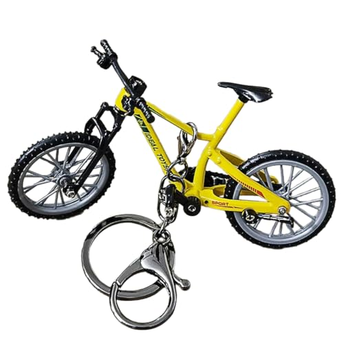 Bydezcon 女性用キーホルダー、ポータブルフィンガー自転車キーチェーン、コンパクトで耐久性のあるアクセサリーキーリング装飾バイクE用, イエロー