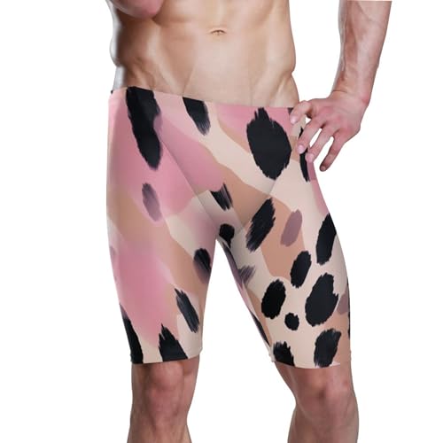 Pink Leopard Men's Swim Jammers Racing & Training Swimsuit Fast, Flexible,Comfortable XXXL B0401124