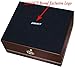AMANCY Quality Brown Leather Handmade 25-50 Cigar Humidor,Desktop Cedar Wood Lined Cigar Storage Box with Glasstop