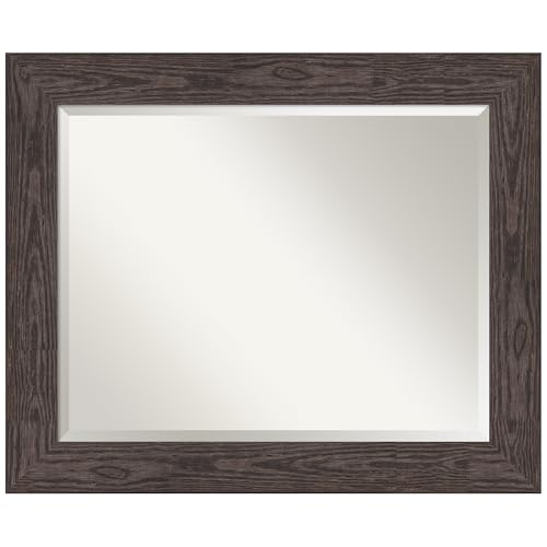 Amanti Art Black Bathroom Mirror for Over Sink, 34x28 Vanity Wall Mirror