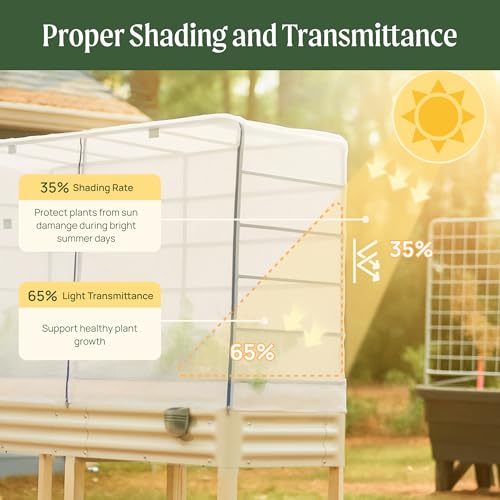 Image of Vego garden Mesh Cover System for 2' x 4' Elevated Raised Garden Bed-V Series, 4 in 1 Trellis and Cover for Plants, Garden Bed Not Included