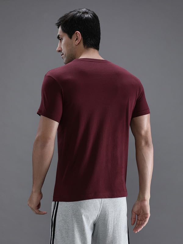 Image of CROCODILE Men Solid Sport Fit T Shirt | Round Neck | Short Sleeve | Regular Length | Basic Casual Pull On Topwear Grey Melange