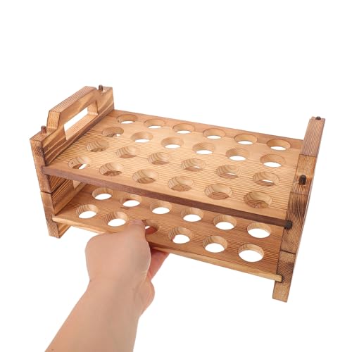 Soporte de madera para huevos de codorniz con doble capa organizadora 4