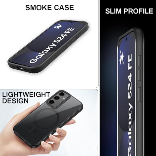 Image of SIZUKA Samsung S24 FE Magsafe Hard Back Case | Matte Design & 360 Protection | Military-Grade Samsung S24 FE Cover | Strong Magnet Back - Black