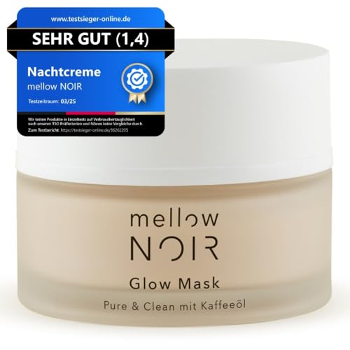 mellow NOIR Glow Mask 50 ml | Crema de noche diaria | Reduce los...