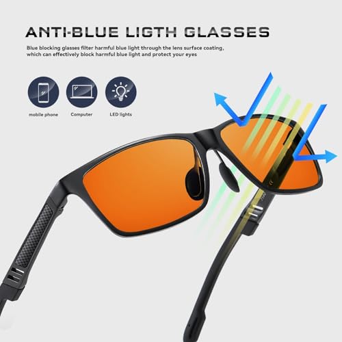 Image of Blue Light Blocking Glasses Metal Frame for Men /Woman Gaming Computer Screen Glasses